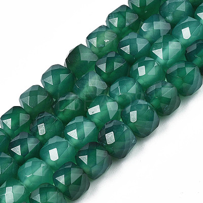 Natural Green Onyx Agate Beads Strands X-G-S359-375B-1