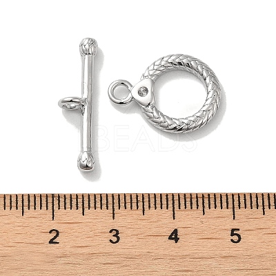 Brass Toggle Clasp Rhinestone Settings KK-H455-55P-1