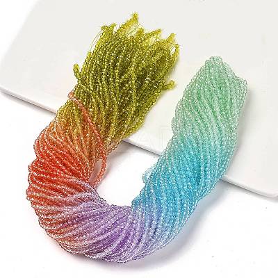 Transparent Painted Glass Beads Strands X1-DGLA-A034-T2mm-A12-1