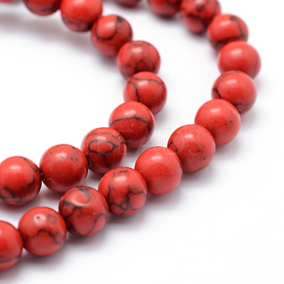 Synthetic Howlite Bead Strand G-E439-6mm-01A-1