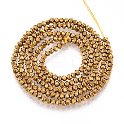 Electroplate Glass Beads Strands EGLA-F149-FP-01-1