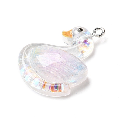 Transparent Resin Pendants RESI-H036-01E-1