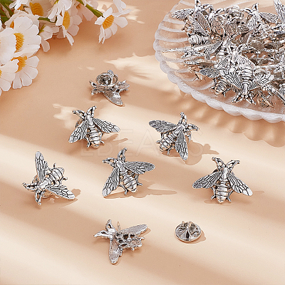 40Pcs Alloy Bees Lapel Pin Backs JEWB-GO0001-21AS-1