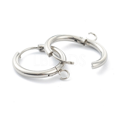 Tarnish Resistant 201 Stainless Steel Huggie Hoop Earring Findings STAS-P283-01F-P-1