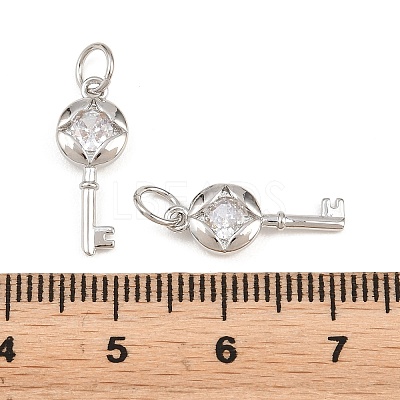 Brass Micro Pave Clear Cubic Zirconia Pendants KK-H292-12P-1