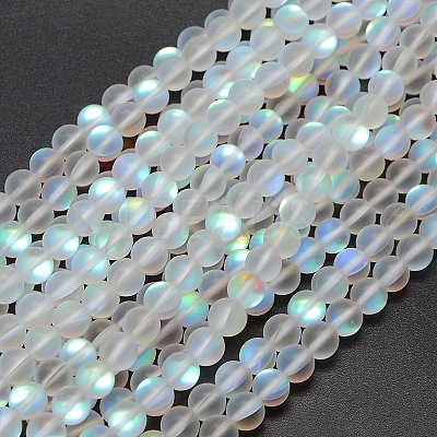 Synthetic Moonstone Beads Strands G-F142-6mm-01-1