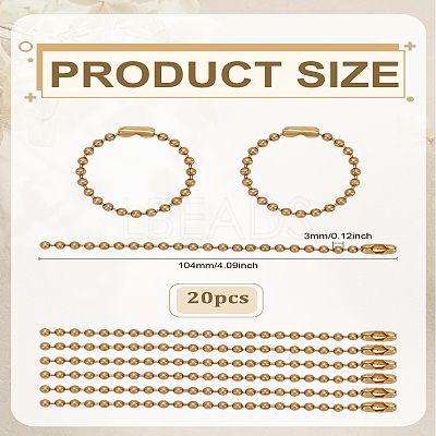 20Pcs Brass Beads Chain KK-LP0004-78-1