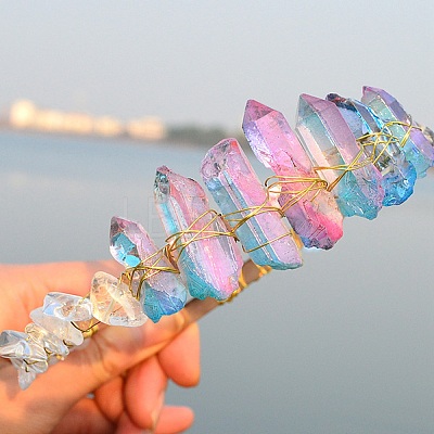 Natural Electroplated Crystal Hair Bands PW-WG6526D-02-1