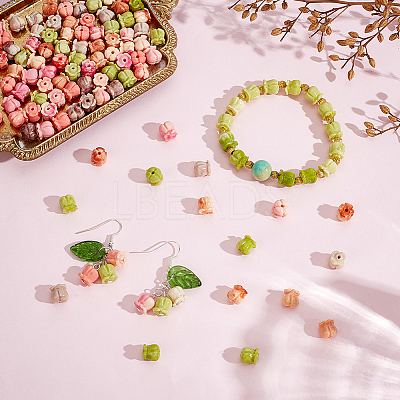 100Pcs 5 Colors Synthetic Coral Beads CORA-SP0001-20-1
