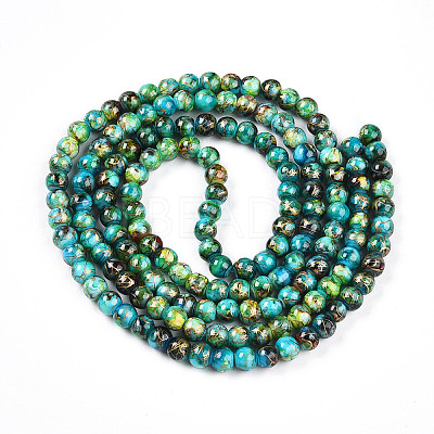 Baking Paint Glass Beads Strands DGLA-N003-6mm-B08-1
