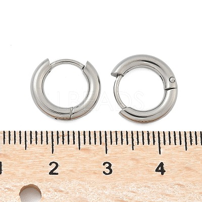 Tarnish Resistant 304 Stainless Steel Huggie Hoop Earrings EJEW-F111B-13mm-P-1