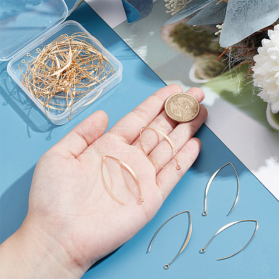 50Pcs Brass Earring Hooks KK-UN0002-80-1