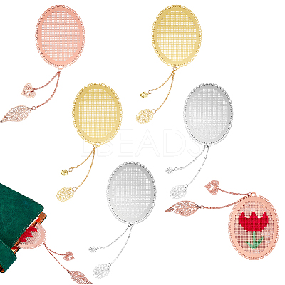 6Pcs 3 Colors Brass Bookmarks AJEW-PH0012-51-1