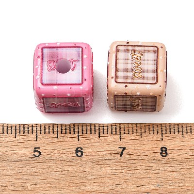Opaque Printed Acrylic Beads AC-CBAC57E-10-1