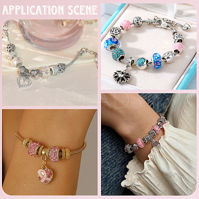 24Pcs 3 Colors Brass European Style Bracelet Making MAK-PA0001-01-1