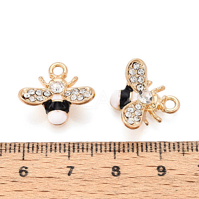 Alloy Rhinestone and Enamel Pendants PALLOY-T092-41G-01-1