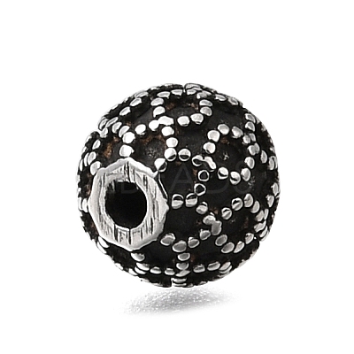 Engraved 304 Stainless Steel Beads STAS-H263-17AS-10-1