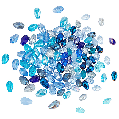 4Bags 2 Styles Transparent Glass Beads  Segmented Multi-color Beads GLAA-PH0003-25B-1