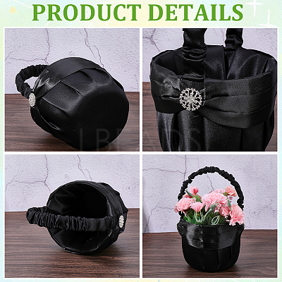 Polyester Flower Baskets with Handle AJEW-CP0010-64-1