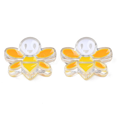 Transparent Acrylic Enamel Beads TACR-N012-007G-1