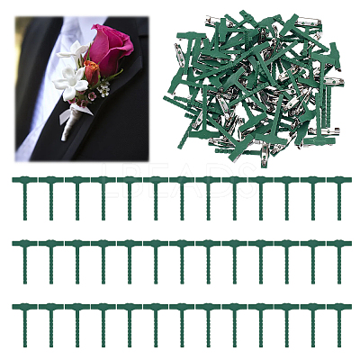 90Pcs Iron PP Plastic Brooch Base Settings FIND-ME0003-53-1