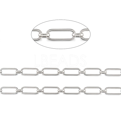 Tarnish Resistant Handmade 304 Stainless Steel Link Chains CHS-M004-01P-1