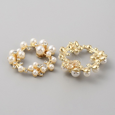 Plastic Imitation Pearl Shoe Decoration FIND-WH0155-051-1