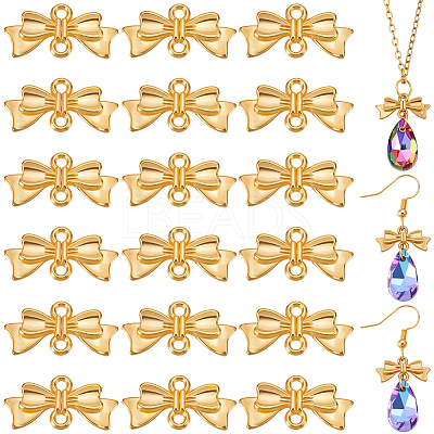 20Pcs 304 Stainless Steel Bowknot Links Connector Charms STAS-BBC0010-46-1