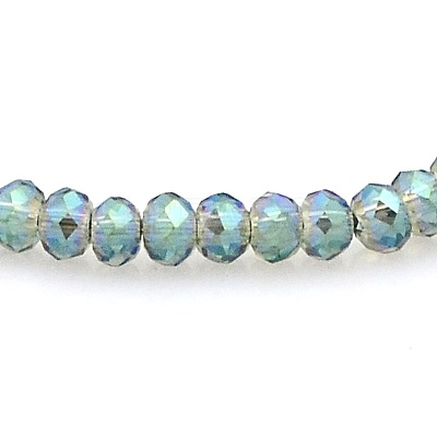 Full Rainbow Plated Faceted Rondelle  Glass Beads Strands GLAA-A024A-FR05-1