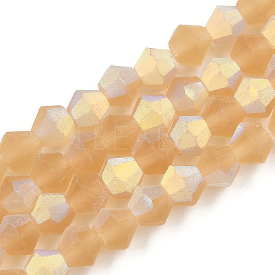 Imitate Austrian Crystal Bicone Frosted Glass Beads Strands LS-GLAA-F029-TM4mm-A18-1