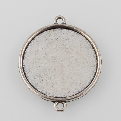 Tibetan Style Alloy Cabochon Connector Settings X-TIBE-M022-14AS-1