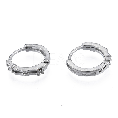 Tarnish Resistant 304 Stainless Steel Hoop Earrings Findings STAS-N092-189-1