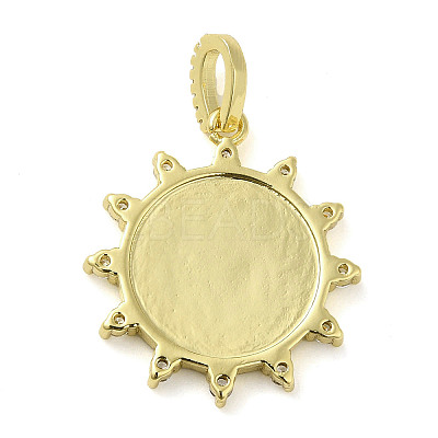Rack Plating Brass Micro Pave Clear Cubic Zirconia Pendants X-KK-Q784-33G-1