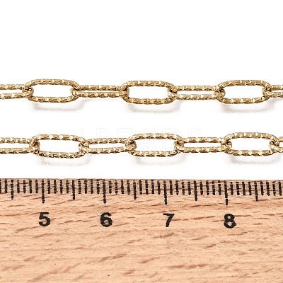 4MM 304 Stainless Steel Textured Paperclip Chain Necklaces for Man and Women SA-CBAB767-09G-1