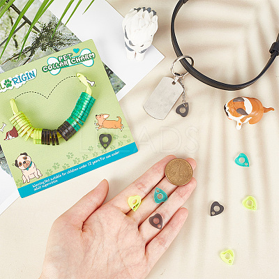 42Pcs 3 Colors Transparent Blank Acrylic Pet Dog ID Tag PALLOY-AB00046-1