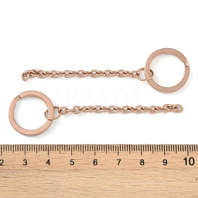 Ion Plating(IP) 304 Stainless Steel Split Key Ring Clasps X1-STAS-L226-009A-RG-1