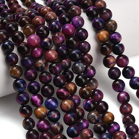 Natural Tiger Eye Beads Strands G-F591-18-8mm-10-1