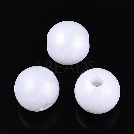 Rubberized Style Rainbow Opaque Acrylic Beads MACR-T010-12mm-08-01-1
