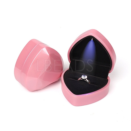 Heart Shaped Plastic Ring Storage Boxes CON-C020-01C-1