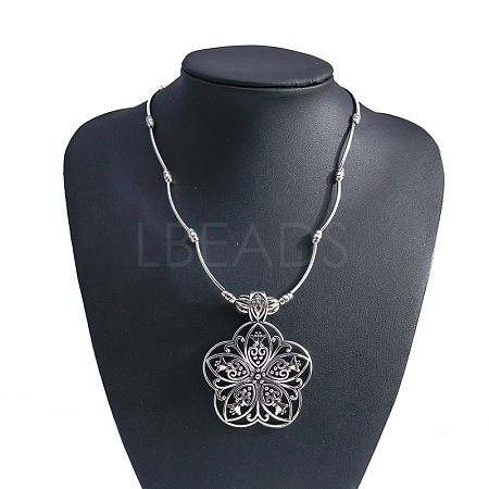 Mandala Flower Bohemian Style Alloy Pendant Necklaces FS-WG43472-01-1
