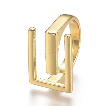 Adjustable Brass Cuff Rings RJEW-Z001-01G-1