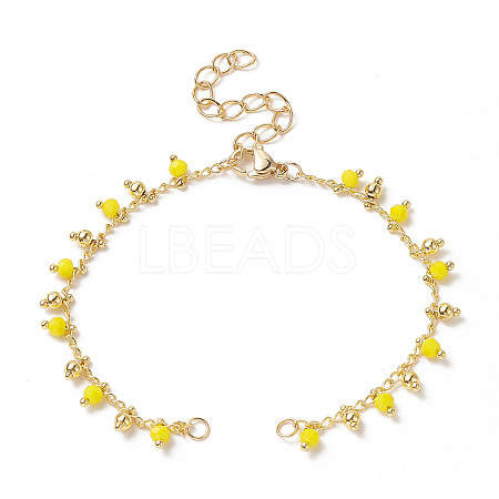 Glass Bead Charms Bracelet Making AJEW-JB01150-15-1