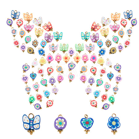 SUNNYCLUE 80Pcs 4 Style  Polymer Clay Charms FIND-SC0001-84-1