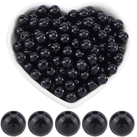 Round Opaque Acrylic Beads MACR-SP0001-27B-01-1