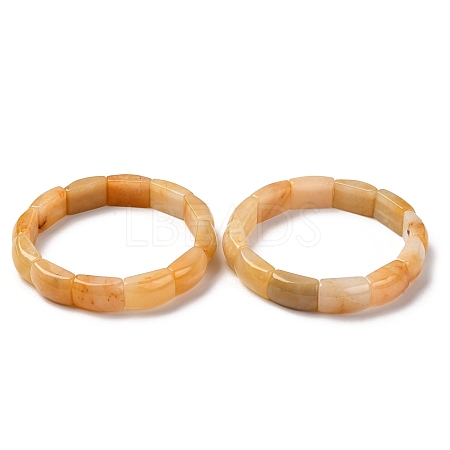 Natural Topaz Jade Bead Stretch Bracelets for Women Men BJEW-C097-02A-12-1