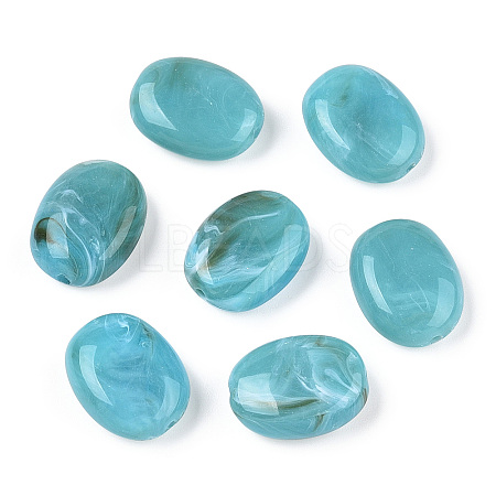 Oval Imitation Gemstone Acrylic Beads X-OACR-R047-13-1