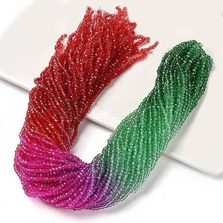 Transparent Painted Glass Beads Strands X1-DGLA-A034-T2mm-A24-1