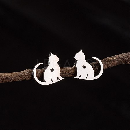 Stainless Steel Small Animal Stud Earrings for Women PW-WG5B49B-27-1