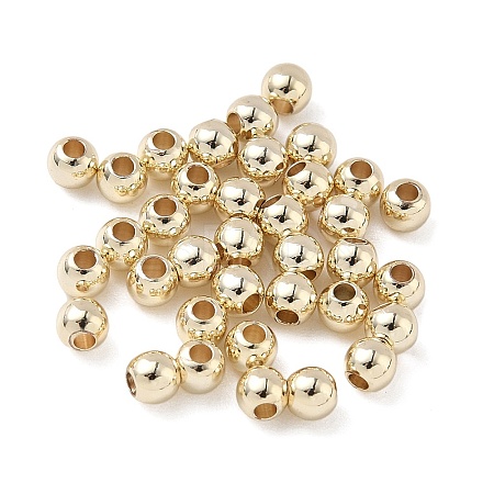 Rack Plating Brass Round Beads KK-A235-01G-02-1