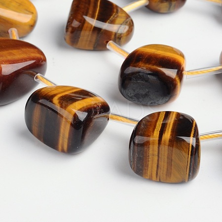 Teardrop Natural Tiger Eye Beads Strands G-D771-05-1